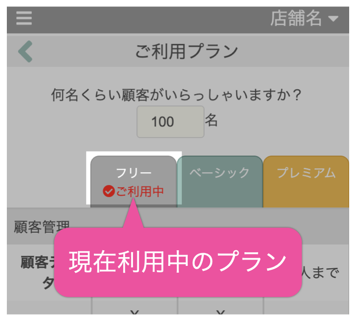 現在利用中のプラン