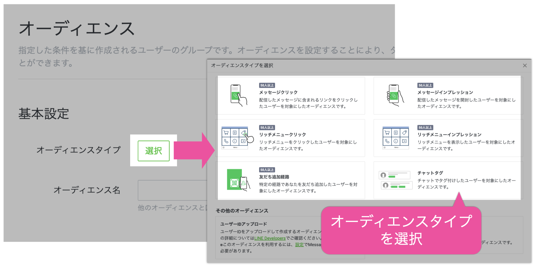 オーディエンスタイプを選択