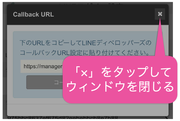「×」をタップしてウィンドウを閉じる